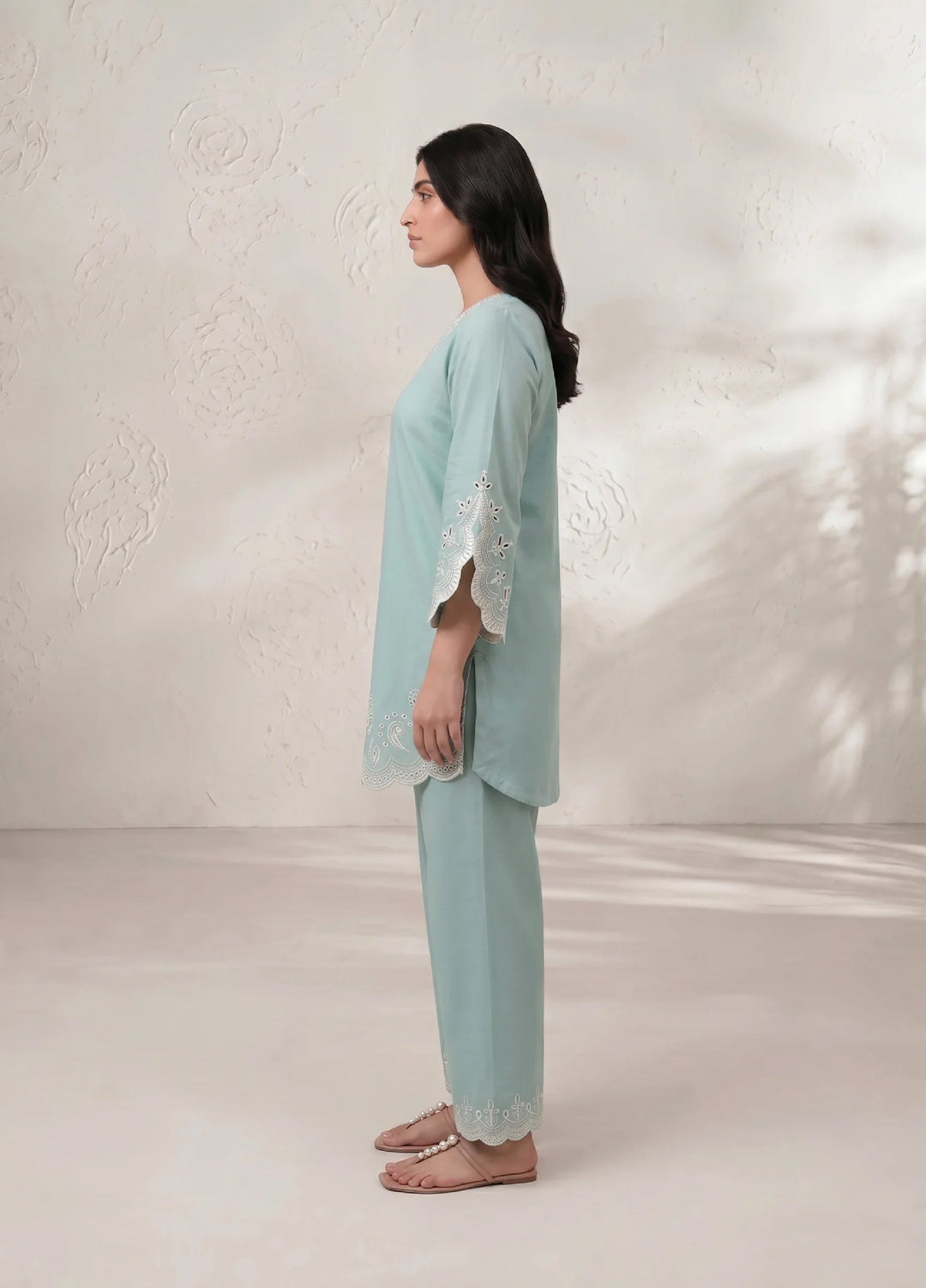 Scherezade Women RTW Embroidered Cotton Lawn 3 Piece Suit ICY BREEZE - Casual Collection