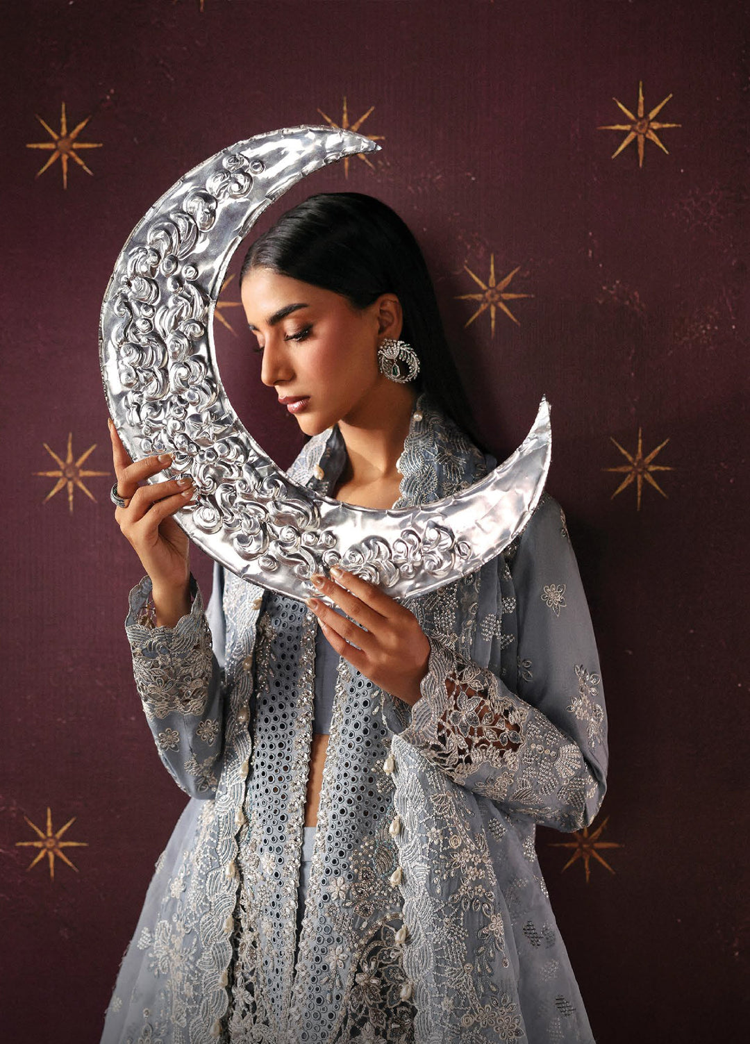 La Fuchsia by Afrozeh Unstitched Hand work Raw Silk 3 Piece Suit AF26ULF Magician FWU-0071 - Wedding Collection