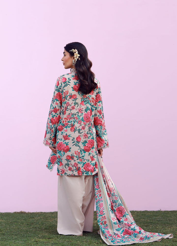 Mirha by Sahar Unstitched Printed Lawn 3 Piece Suit SS1-26-16 Ivory Bloom - Summer Collection
