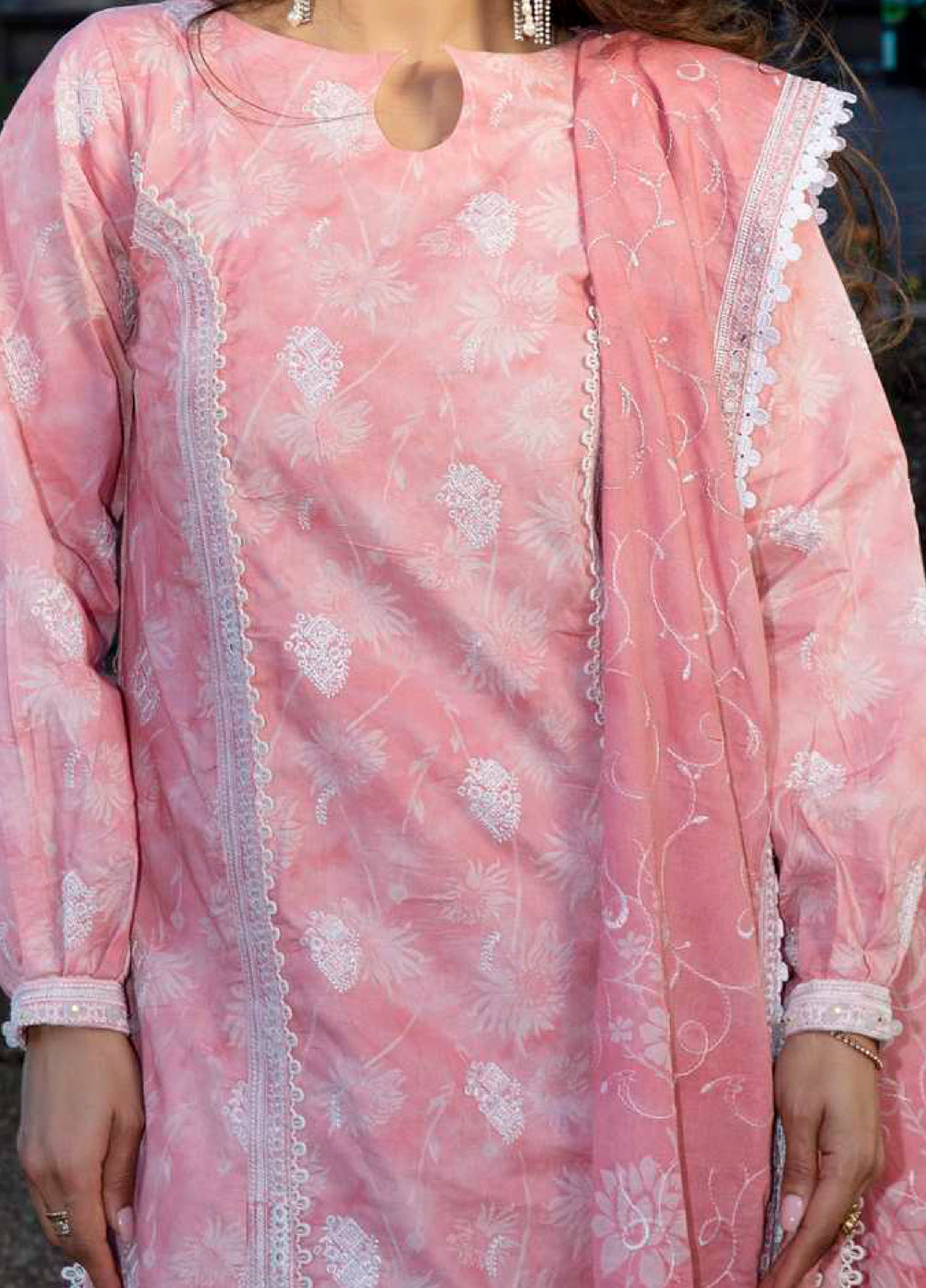 AL Zohaib Dhagakari Unstitched Embroidered Lawn 3 Piece Suit AZ26UD D-9 - Summer Collection