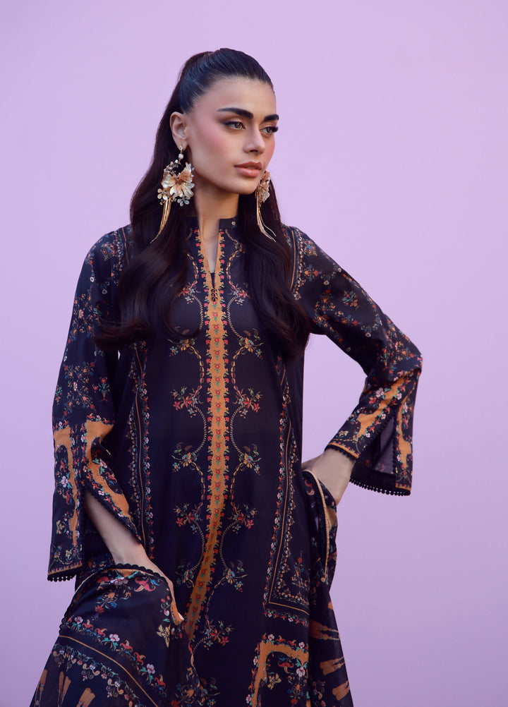 Mirha by Sahar Unstitched Printed Lawn 3 Piece Suit SS1-26-13 midnight jardin - Summer Collection
