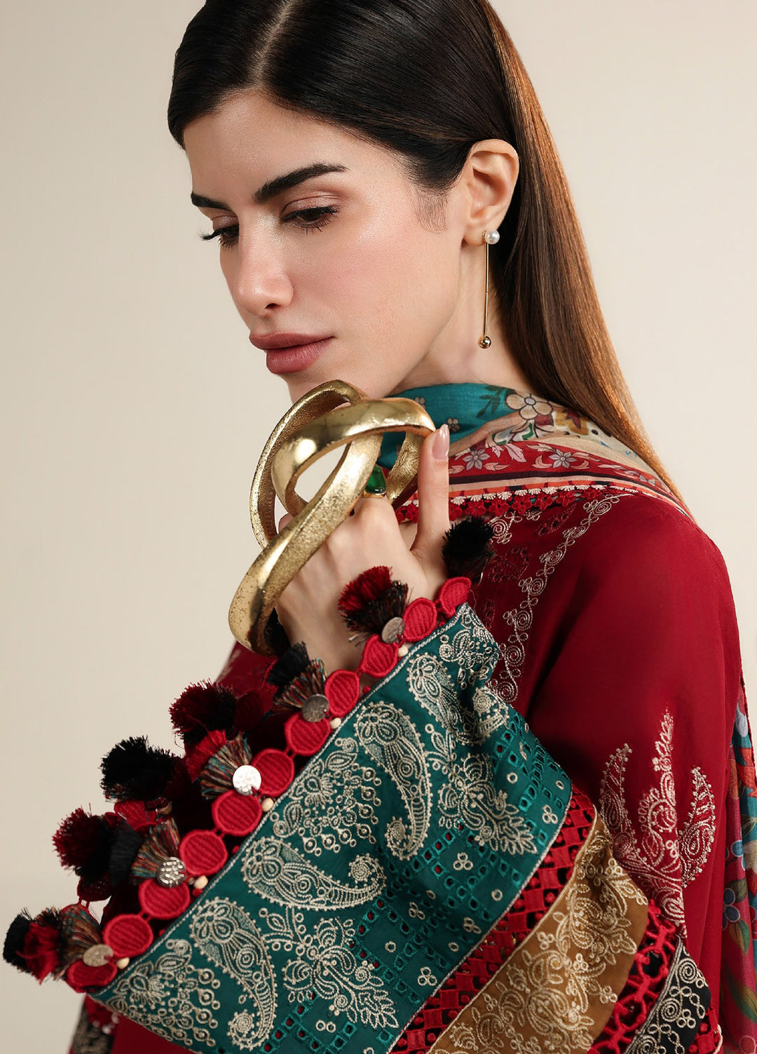 Iris by Jazmin Unstitched Embroidered Lawn 3 Piece Suit JZ26ULI IL26-D08 - Eid Collection