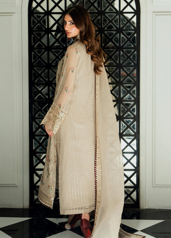 Maison d'or by Sahane Unstitched Embroidered Chiffon 3 Piece Suit CT-27005 CHAMPAGNE - Festive Collection