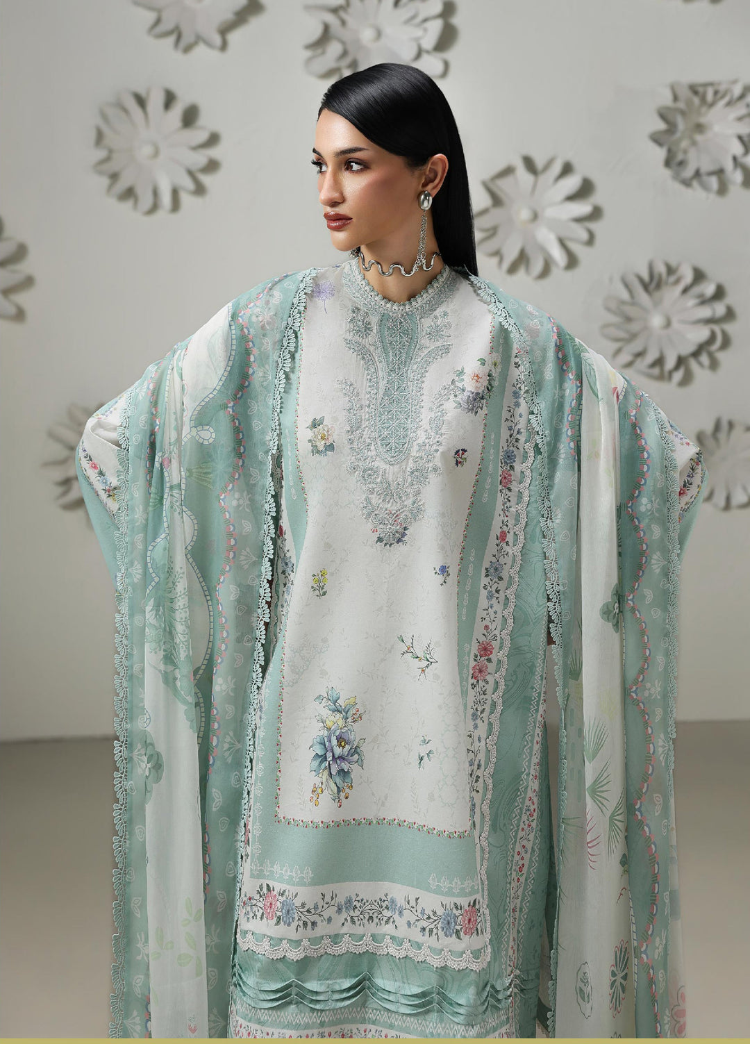 Q Prints by Qalamkar Unstitched Printed Lawn 3 Piece Suit QLK26UQL RASHA QQP-05 (B) - Summer Collection