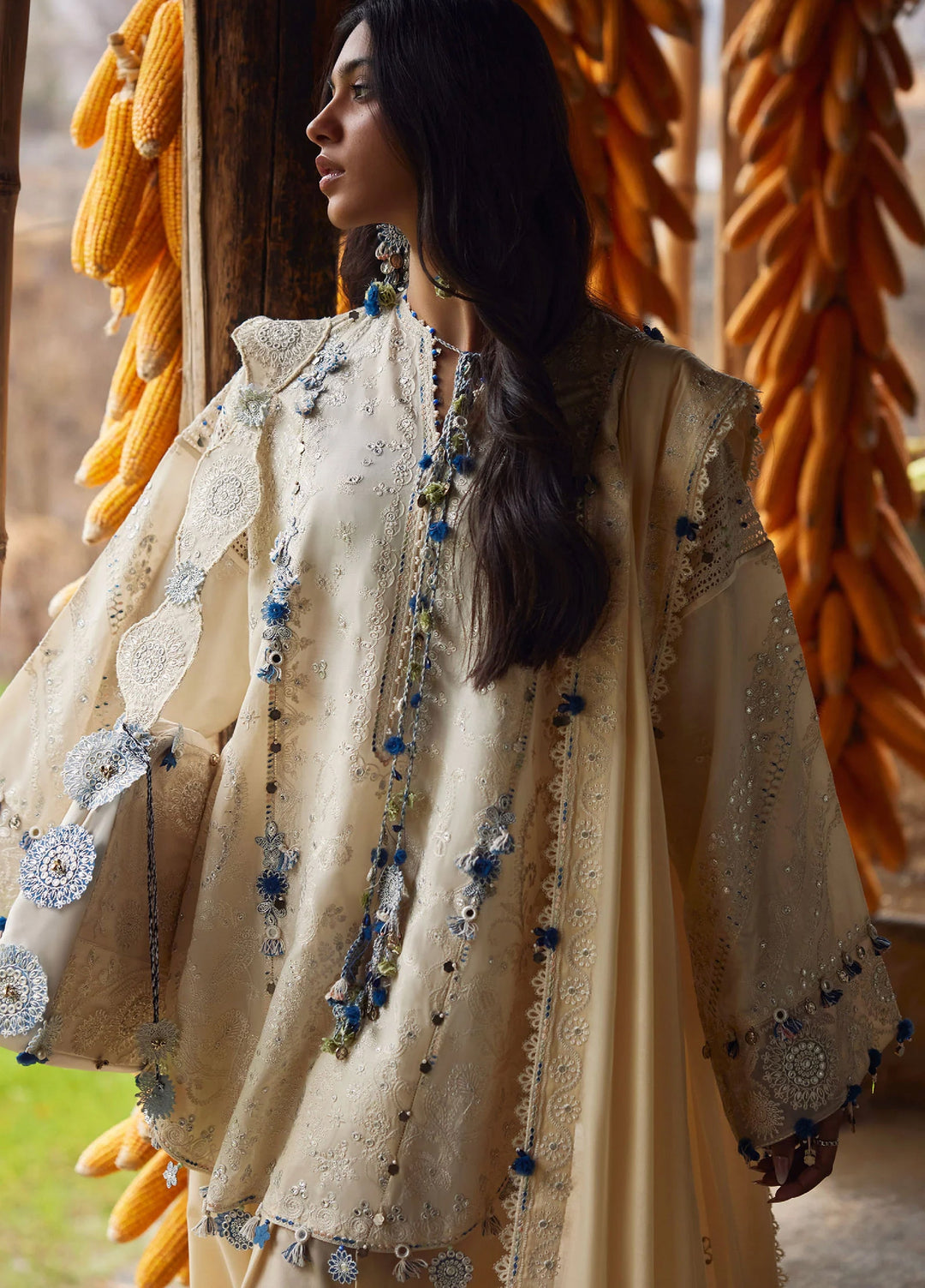 Meili by Zaha Unstitched Embroidered Lawn 3 Piece Suit ZK26UML ZL26-02B - Festive Collection