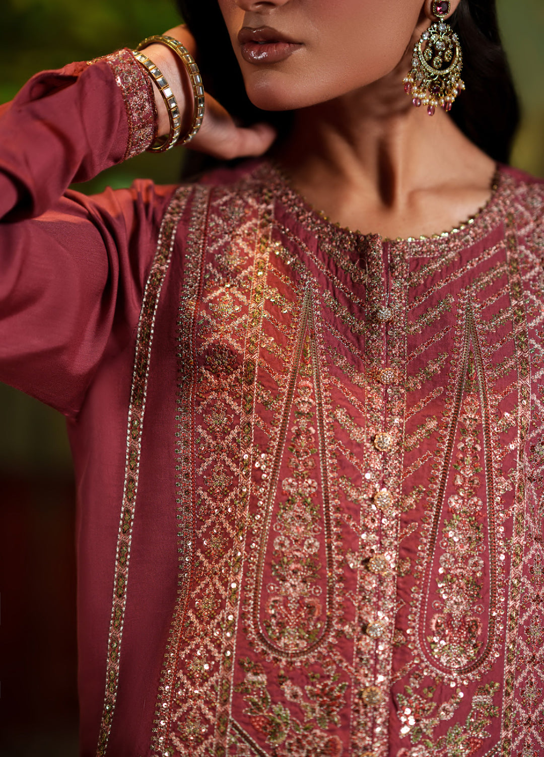 Elara by Casuallite RTW Embroidered Silk Viscose 3 Piece Suit CL26PSE D6 Maribel - Festive Collection