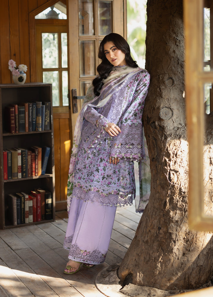 Elaf Premium Chikankari Unstitched Printed Lawn 3 Piece Suit EL26UPC ERC-6B IRIS - Summer Collection