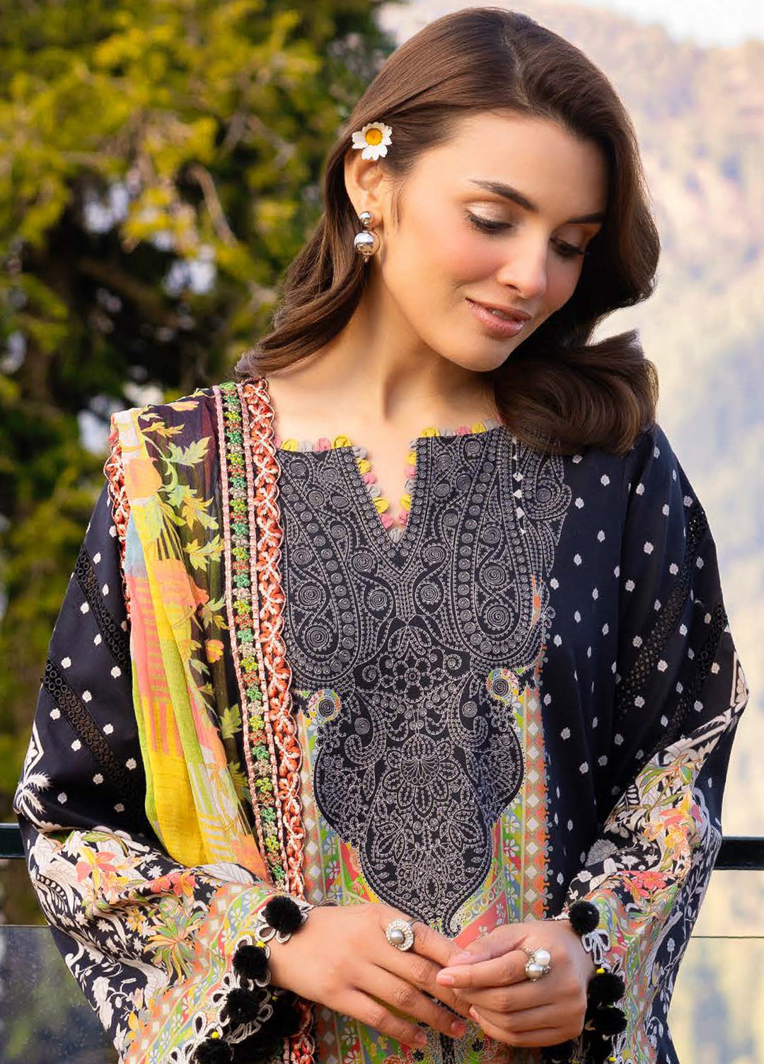 Rang e Bahar by Charizma Unstitched Embroidered Lawn 3 Piece Suit CHR26ULR CRB6-15 - Summer Collection