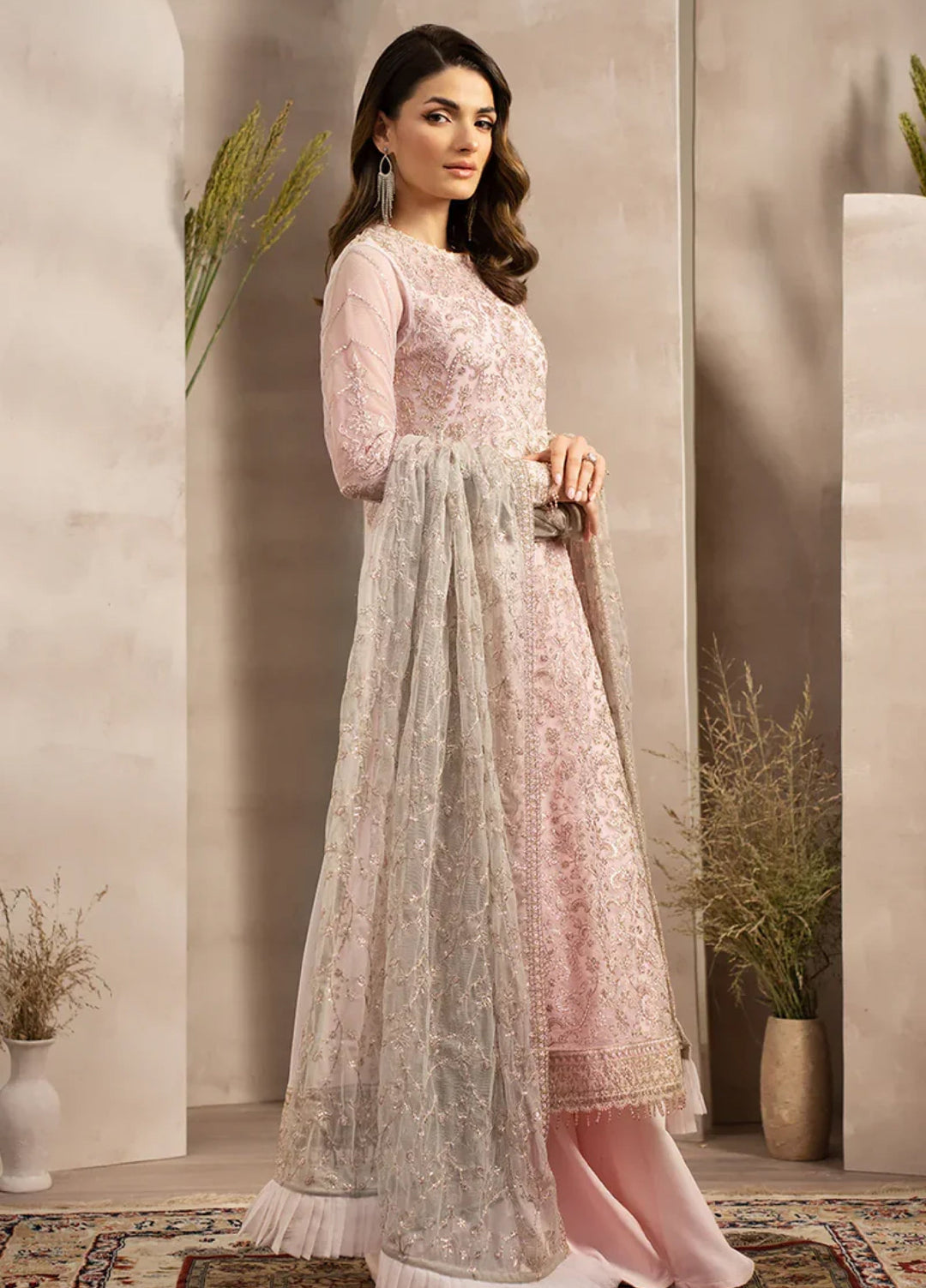 Zarif Women Unstitched Embroidered Net 3 Piece Suit ZR26UFC ZRN 07 LYRAH - Festive Collection