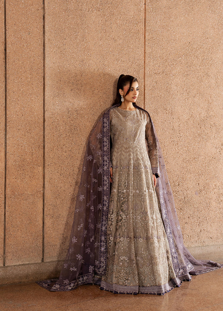 Lazawal by Lavish Premium Unstitched Embroidered Organza 3 Piece Suit LVP26UCL Beige Serenity - Festive Collection