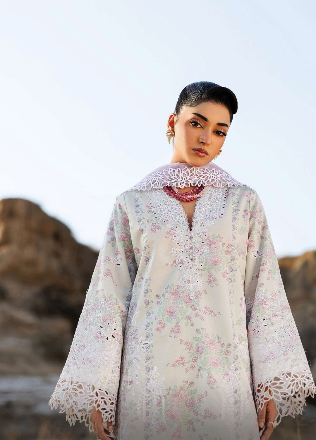 Sunlit Groove by Emaan Adeel Unstitched Embroidered Luxury Lawn 3 Pcs Suit EA26USG SUNNY SPLASH - Summer Collection