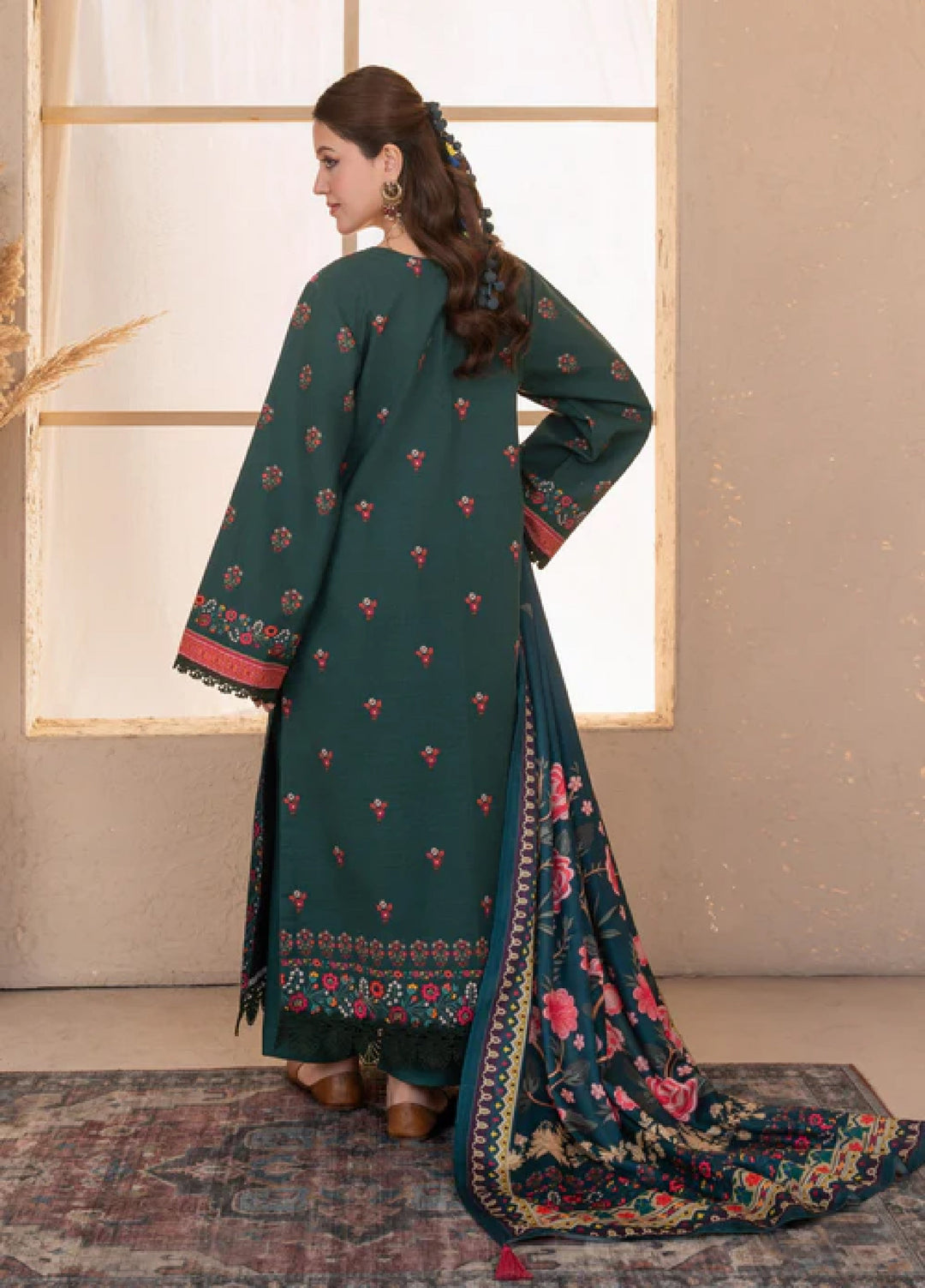 Jugnu by Chandan Nagri Women Pret Embroidered Khaddar 3 Piece Suit Neyla - Winter Collection