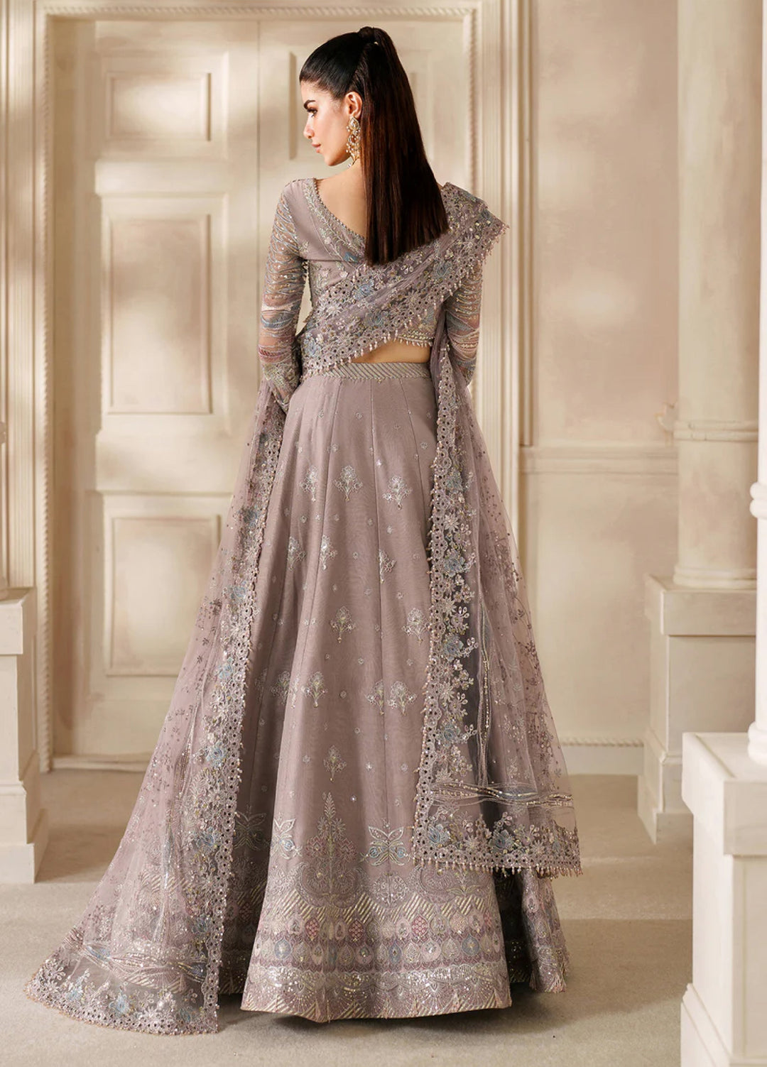 Chantelle by Baroque Unstitched Net Embroidered Suits 3 Piece BQ25FC CH14-04 - Festive Collection