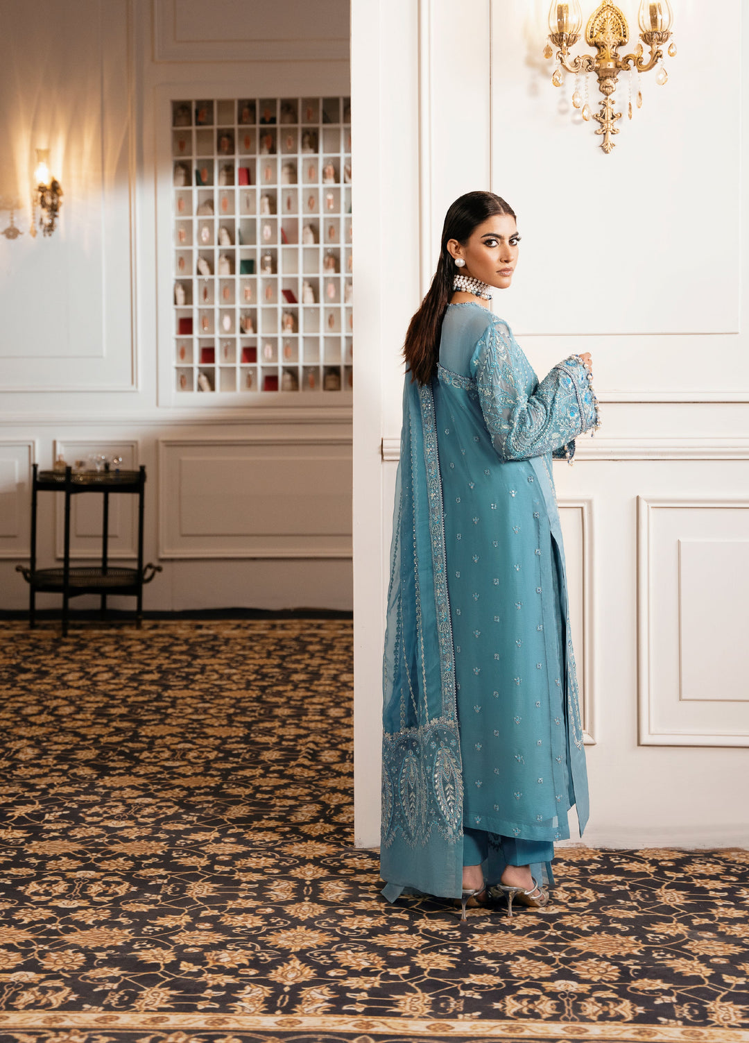 Check In by Zarizaa Embroidered Chiffon 3 Piece Suit ZZ26UCI DEW - Festive Collection