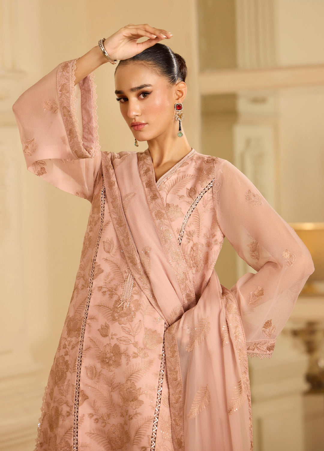 Alizeh Fashion Unstitched Embroidered Chiffon 3 Piece Suit AF26UCF AF-CH-2248-EBRAH - Festive Collection