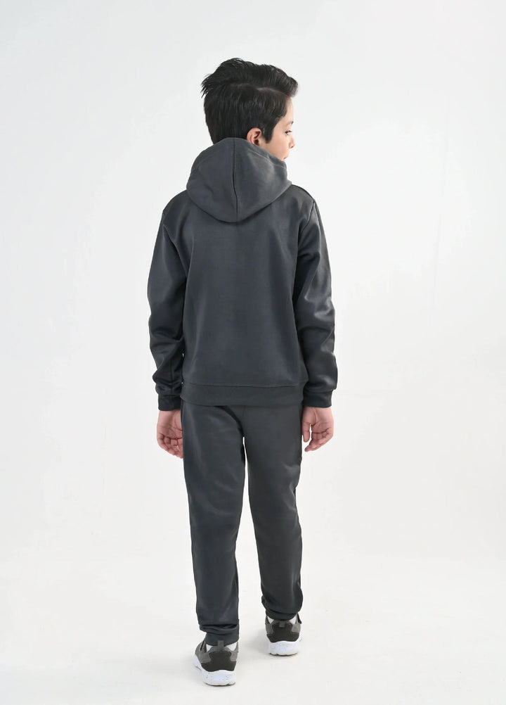IQ Exclusive Kids Track Suit Fleece 2 PieceGrey Zip Hoodie Tracksuit-Unisex Kids - Winter Collection