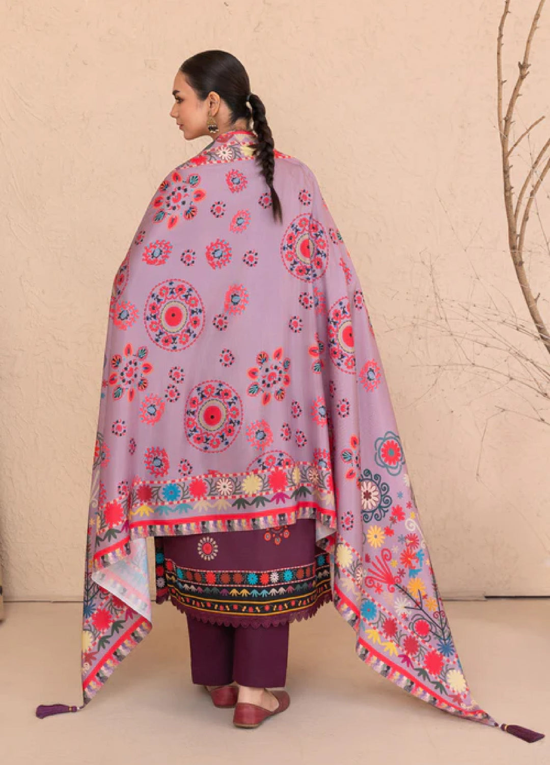 Jugnu by Chandan Nagri Women Pret Embroidered Khaddar 3 Piece Suit Noorza - Winter Collection