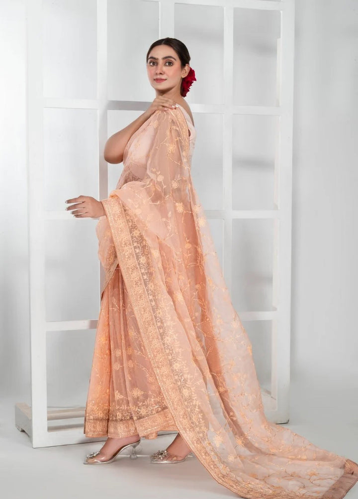 Luxe by Imran Aftab Unstitched Embroidered Organza Saree Suit IASC 31 - Festive Collection