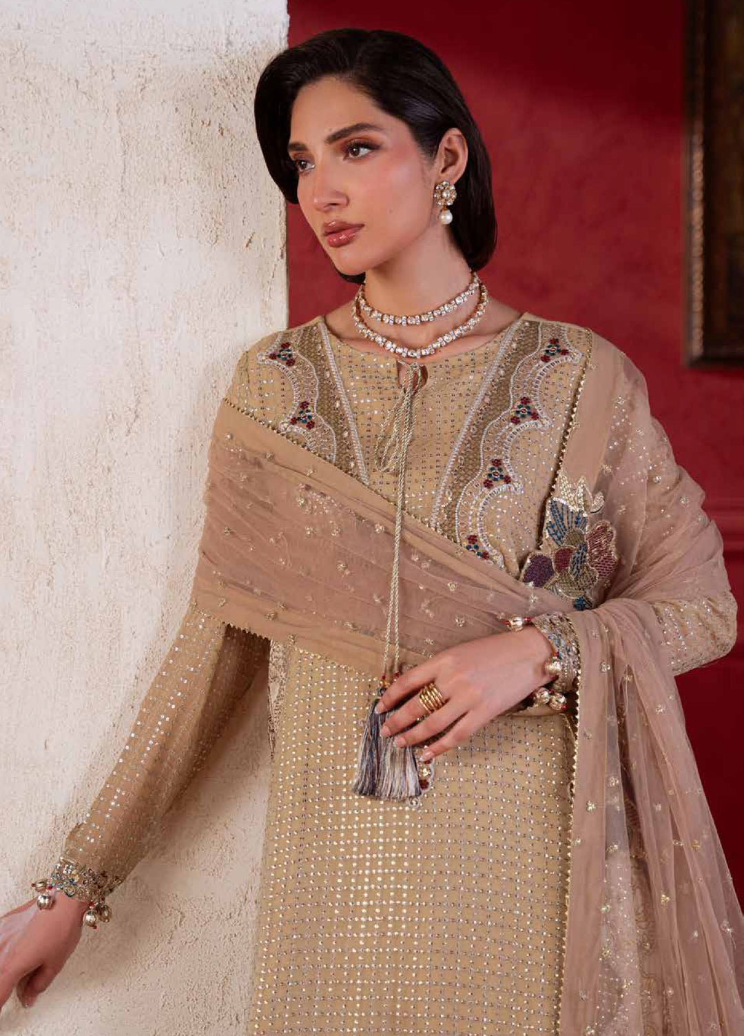 Amaya by Nureh Unstitched Embroidered Chiffon 4 Piece Suit NU26UCA AM-39 - Festive Collection