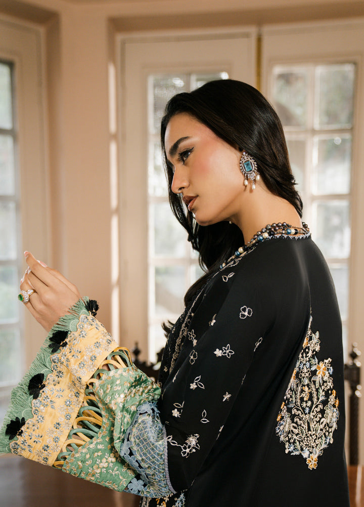 Camelia by Sundas Ahad Unstitched Embroidered Luxury Lawn 3 Piece Suit SNA26UC EL-01 Black Noir - Festive Collection