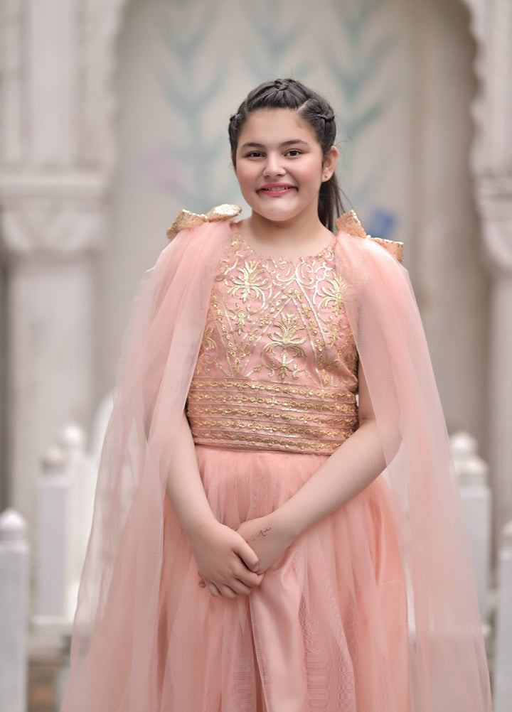 Andaz e Jahan by Qurratulain Saqib Pret kids Bareeze Net 3 Piece Embroidered Blossom Queen - Wedding Collection