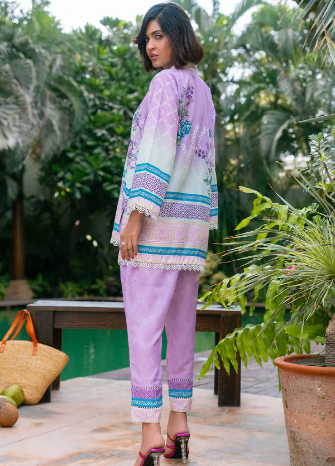 Nairah Women Pret Printed Arabic Lawn Suit NAH26PN Lavender Bloom - Spring Collection