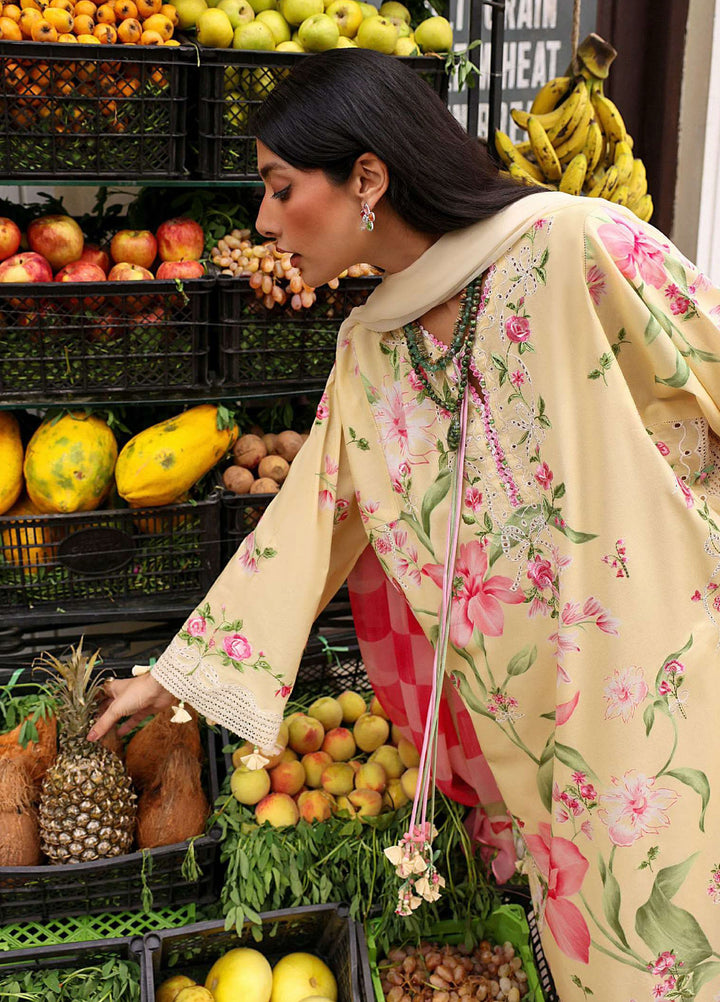 Wild Flower by Zaha Unstitched Embroidered Lawn 3 Piece Suit ZK26UWL ZF26-01 Himalayan Bell Mist - Festive Collection