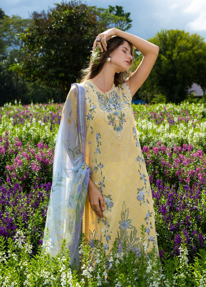 The Secret Garden by Mushq Hemline Unstitched Lawn 3 Piece Suit MU26USG D-13A Sunlit Meadow - Summer Collection