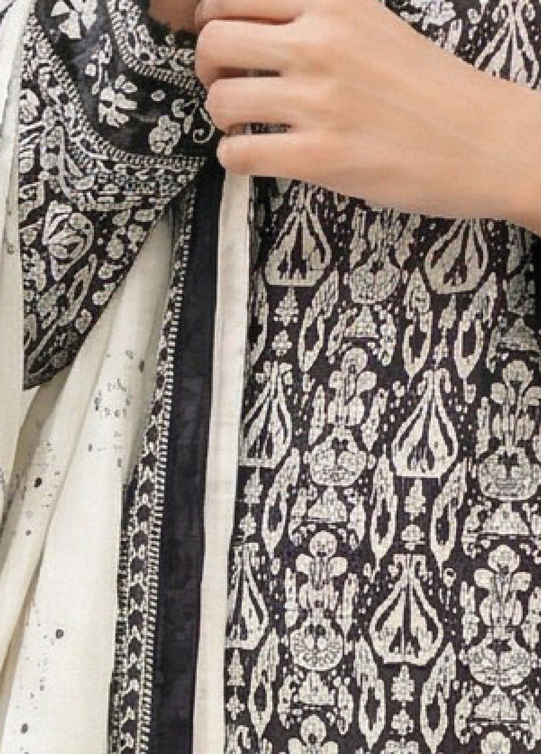 Black N White by Regalia Textiles Unstitched Printed Lawn 3 Piece Suit RG26ULBW D1 - Casual Collection