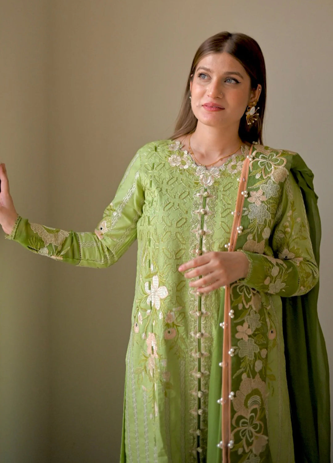 Shurooq Unstitched Luxury Lawn Embroidered 3 Piece SQ25 D-01 Olivia - Festive Collection