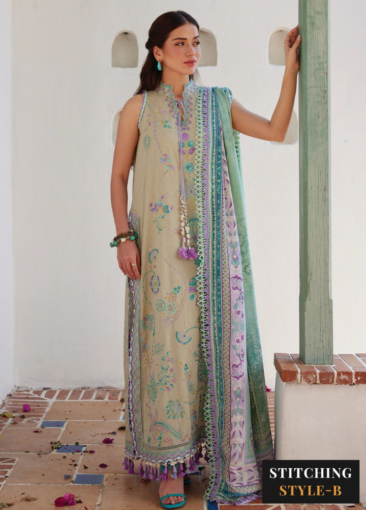 Farah Talib Aziz Unstitched Embroidered Lawn 3 Piece Suit FTA26UL FTA-07 VALERIE OLIVE - Summer