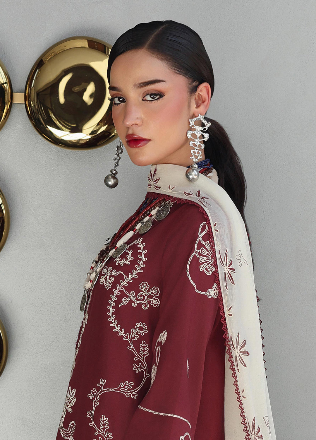 Q Line by Qalamkar Unstitched Embroidered Lawn 3 Piece Suit QLK26ULQ NISA QKL-8 - Festive Collection