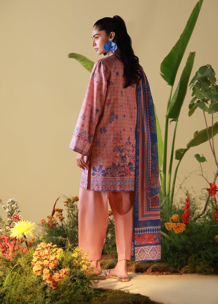 Mirha by Sahar Unstitched Printed Lawn 3 Piece Suit SS1-26-18 Blush Cobalt - Summer Collection
