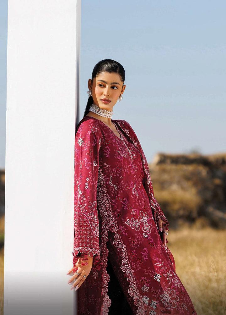 Sunlit Groove by Emaan Adeel Unstitched Embroidered Luxury Lawn 3 Pcs Suit EA26USG RADIANT ROSE - Summer Collection
