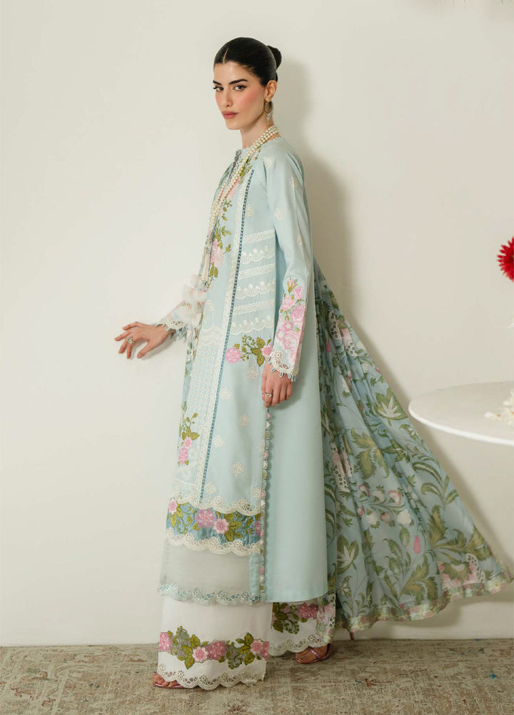 Blooming Flower by Zariya Unstitched Embroidered Lawn 3 Piece Suit ZRY26ULB IDALIA ZB-60107 - Festive Collection