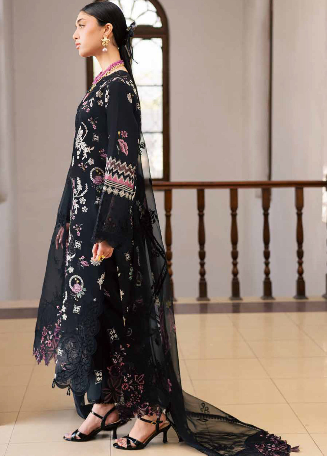 Maya by Nureh Unstitched Embroidered Luxury Lawn 3 Piece Suit NU26ULM NS-170 - Summer Collection