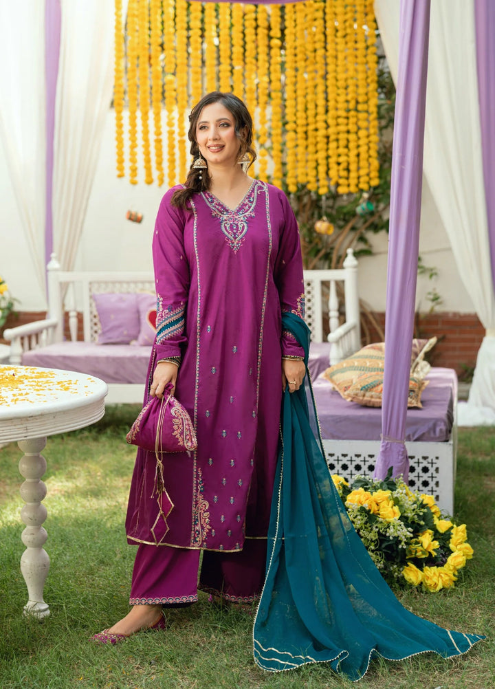 Omal by Komal Pret 3 Piece Poly Jacquard Suit Shanze- Festive Collection