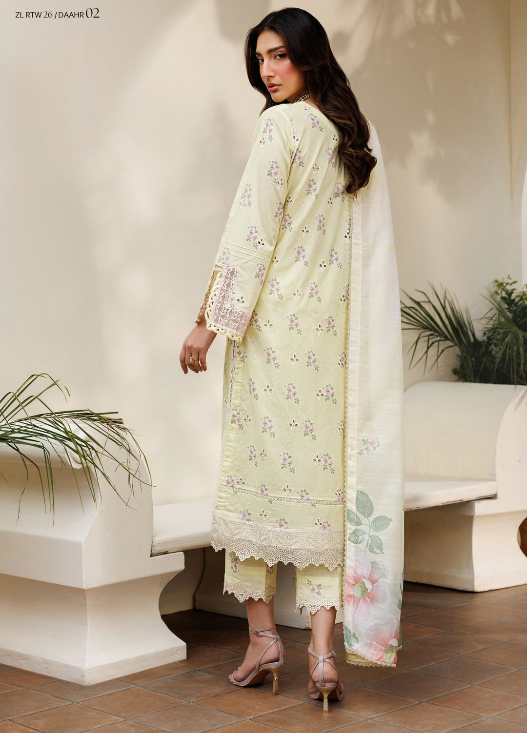 Amani by Zarif RTW Embroidered Lawn 3 Piece Suit ZR26PAL Daahr - Eid Collection