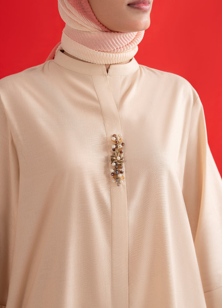 Like a Bird by Casuallite Women Pret Linen Solids Suits 2 Piece D-7 Dune Mode - Winter Collection