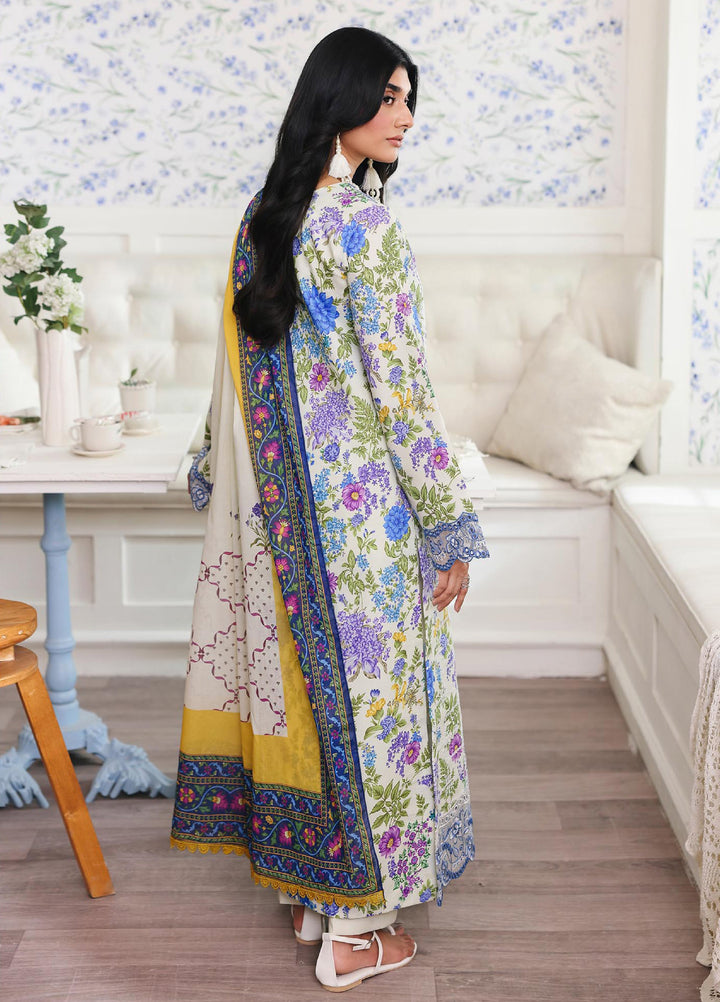 Nissa Floral Symphony by Rajbari Unstitched Lawn Embroidered 3 Piece Suit RB26UNF D-02 - Summer Collection
