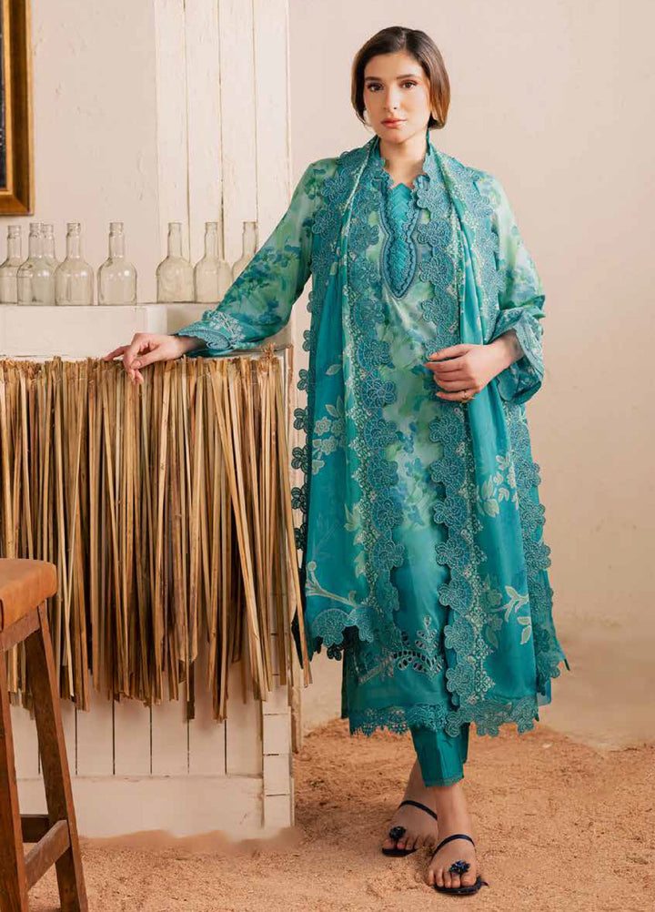 Gardenia by Nureh Unstitched Embroidered Lawn 3 Piece Suit NU26ULG NSG-221 - Summer Collection