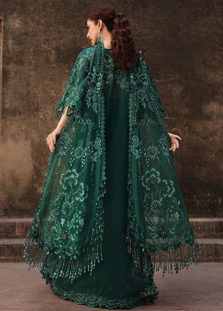 Crimson Unstitched Embroidered Organza 3 Piece Suit CR26UW D-3 Zamard Emerald - Festive Collection