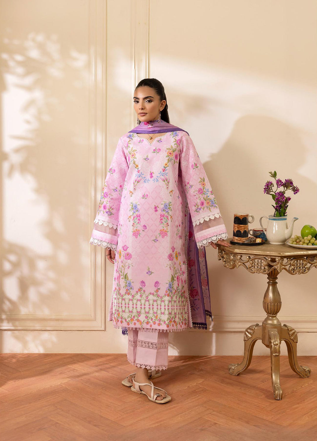 Nissa by RajBari Unstitched Printed Lawn 3 Piece Suit RB26ULN D-11 - Casual Collection
