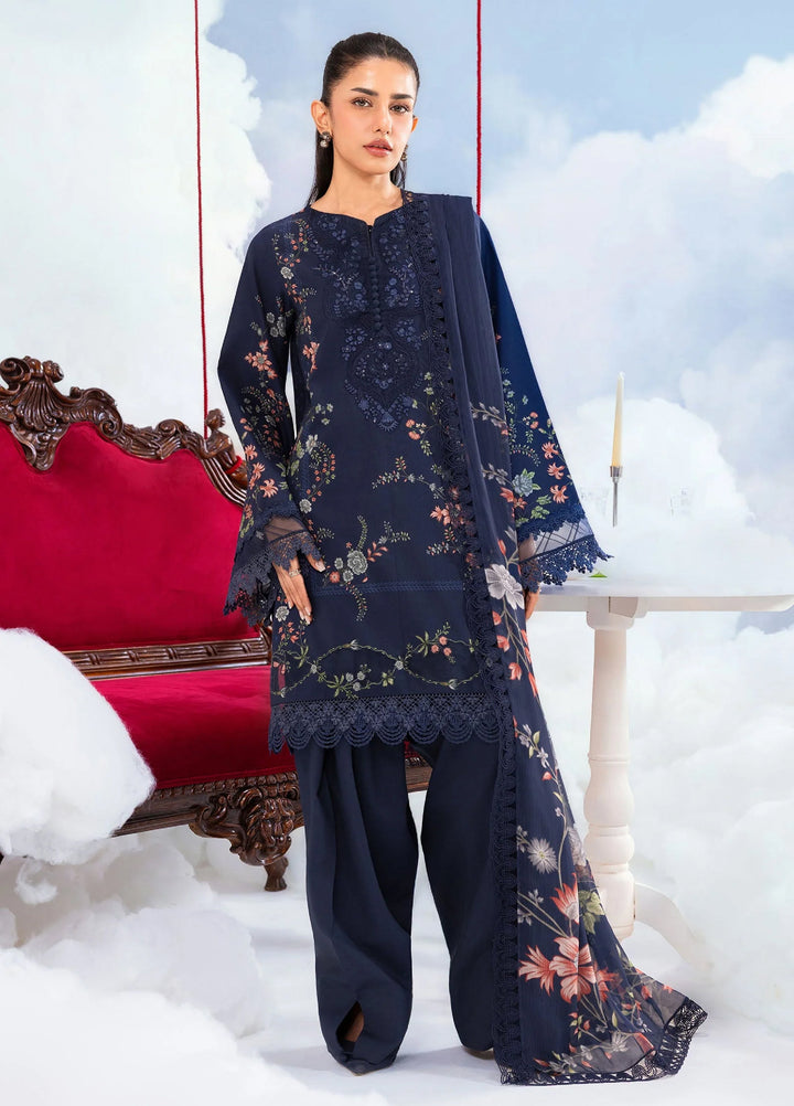 M Basics by Maria B Unstitched Embroidered Lawn 3 Piece Suit MB26SSEL MB-CUSV14-07B - Eid Collection