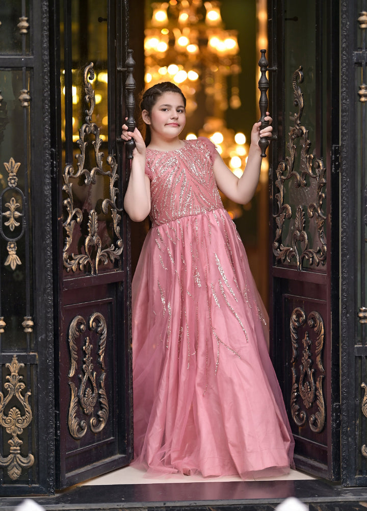 Andaz e Jahan by Qurratulain Saqib Pret kids Imported Net 1 Piece Hand work Mahi's Wardrobe - Wedding Collection