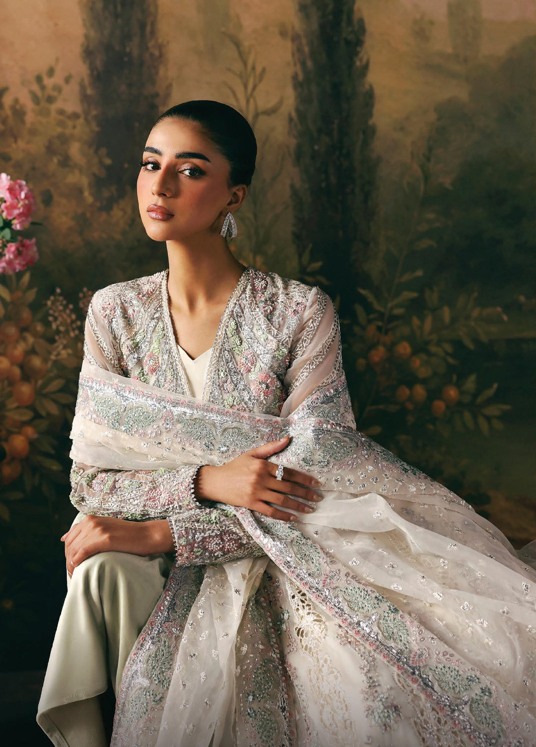 La Fuchsia by Afrozeh Unstitched Hand work Organza 3 Piece Suit AF26ULF Queen FWU-0077 - Festive Collection