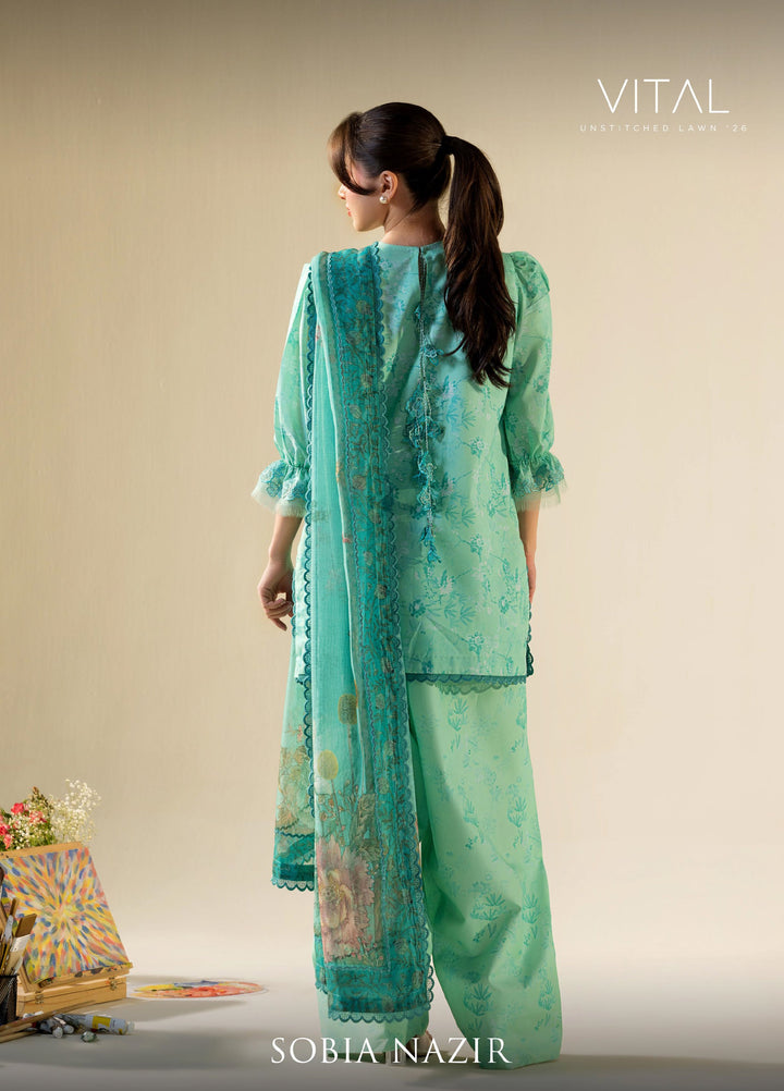Vital by Sobia Nazir Unstitched Embroidered Lawn 3 Piece Suit SN26UVL 4B - Summer Collection