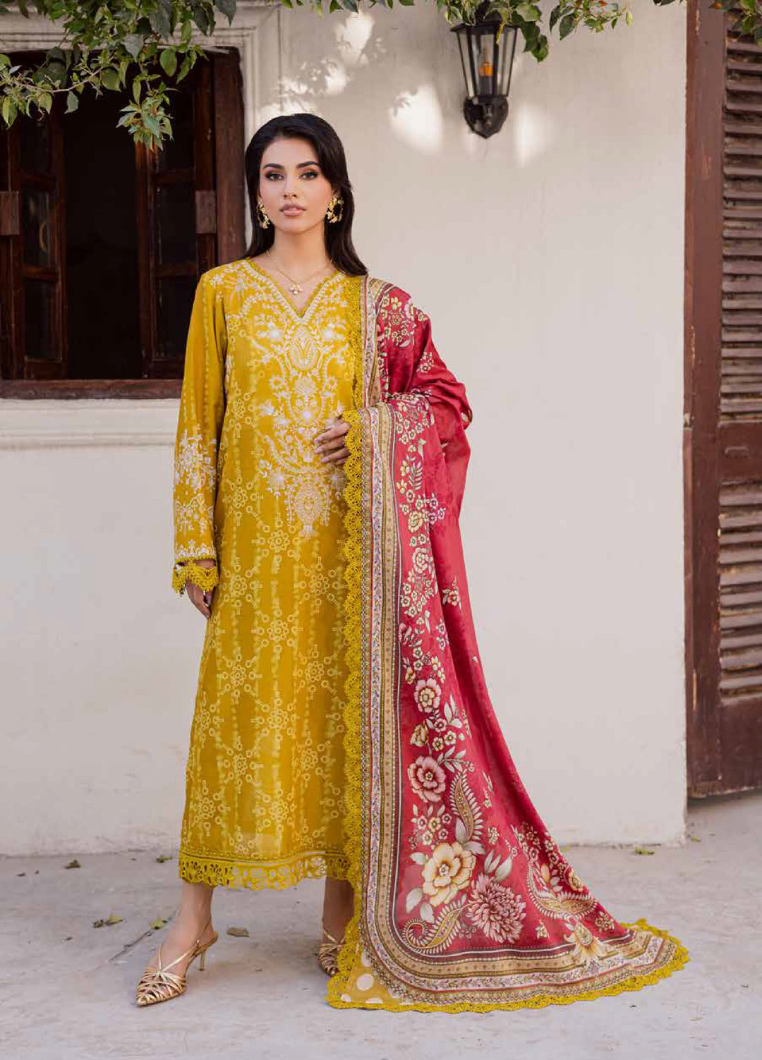 Rania by Nureh Unstitched Printed Lawn 3 Piece Suit NU26ULR NR-01 - Casual Collection