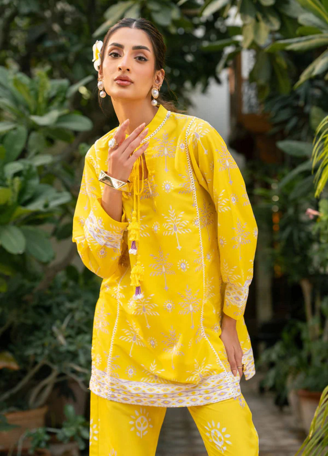 Nairah Women Pret Printed Arabic Lawn Suit NAH26PN Mari Gold - Spring Collection