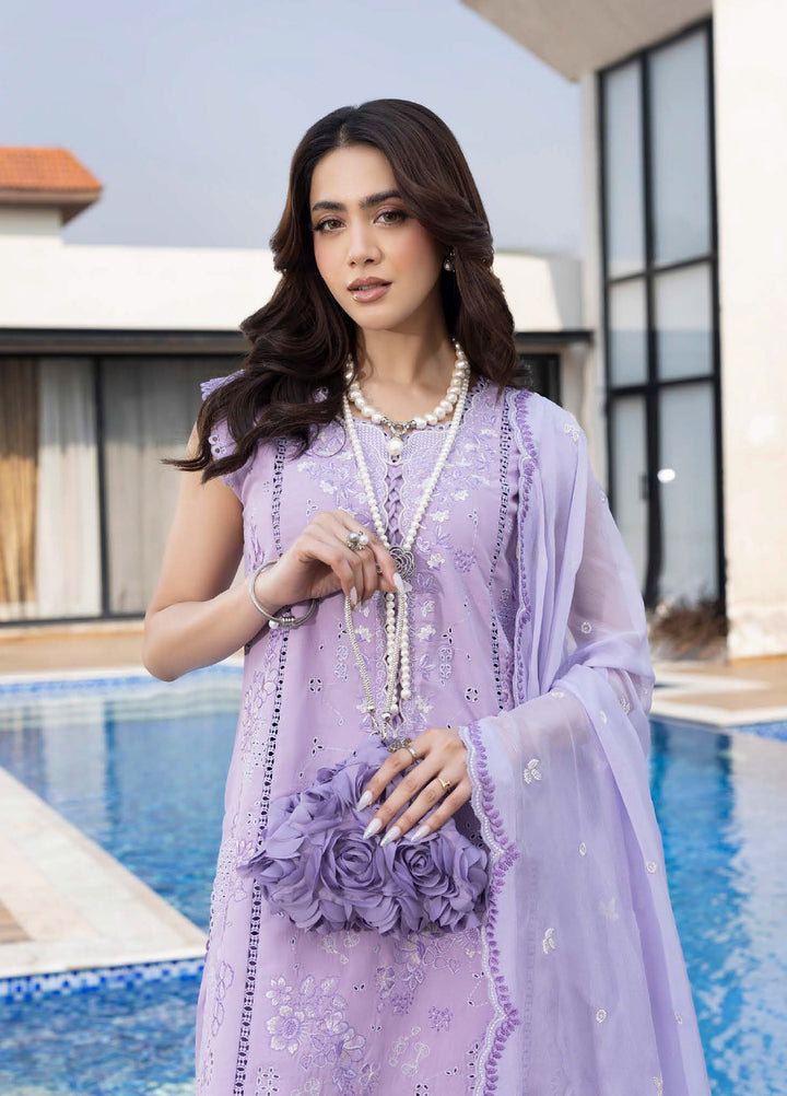 Aylin Unstitched Embroidered Luxury Lawn 3 Piece Suit AYL26UL D1 Sweet Violet - Summer Collection